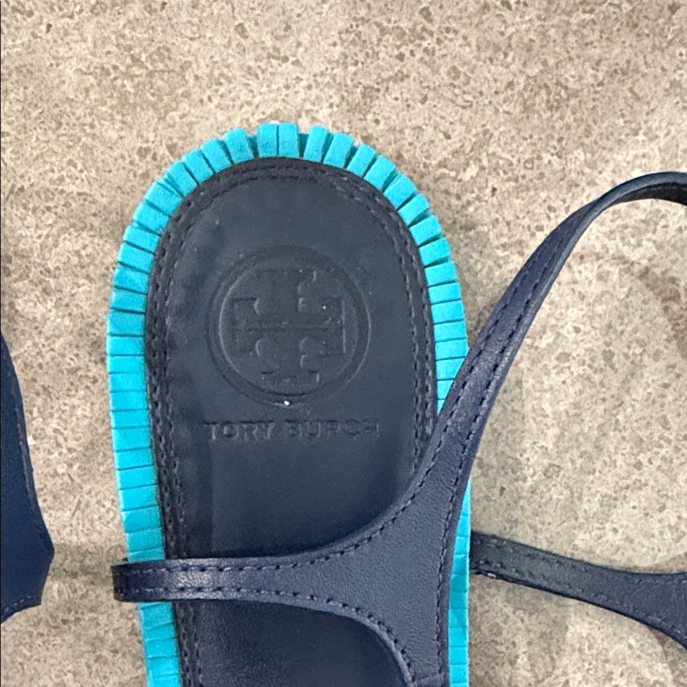 Tory Burch Dark Blue and Teal Sandals - Picture 2 of 5